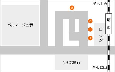 堺市駅の方違神社へいく乗り場